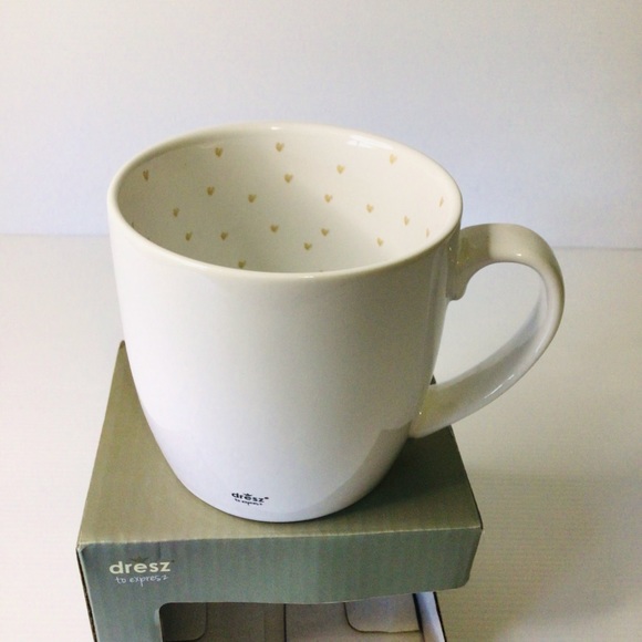 Good Morning Beautiful Coffee / Tea Mug Stoneware White Gold Hearts 350 ml NWT - Picture 2 of 6